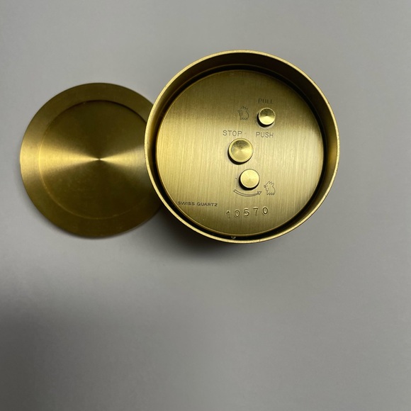 Tiffany & Co. Gold Engraved Desk Clock - Picture 3 of 4